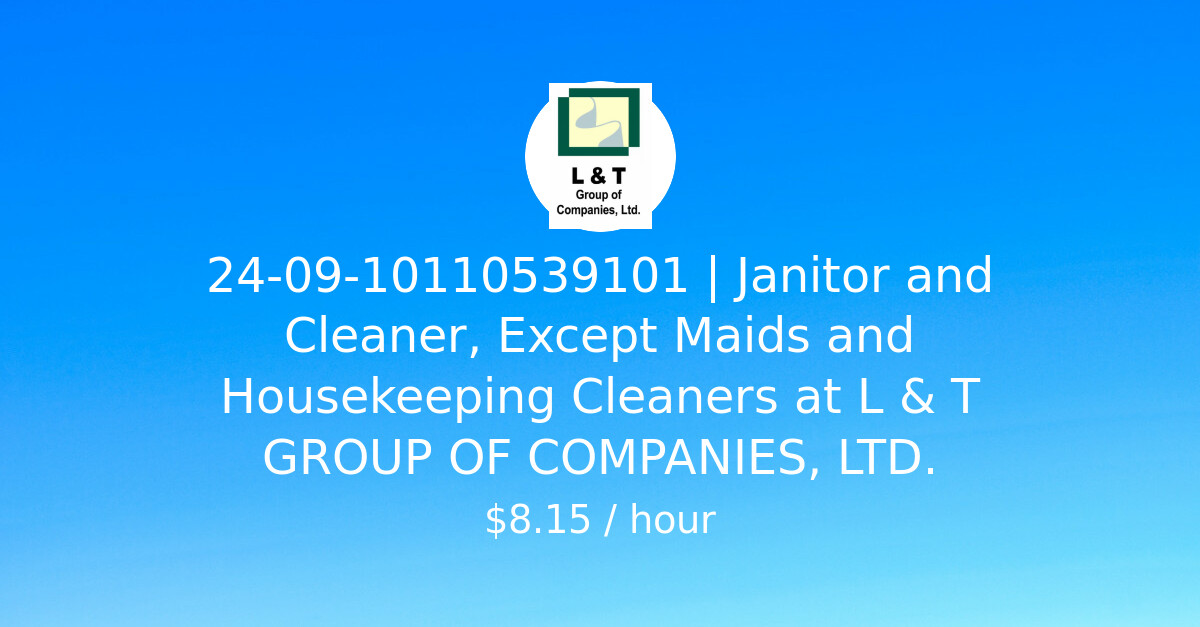 240910110539101 Janitor and Cleaner, Except Maids and Housekeeping